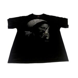 Vintage Zion Rootswear Bob Marley Graphic T Shirt Large Natty Dread Black